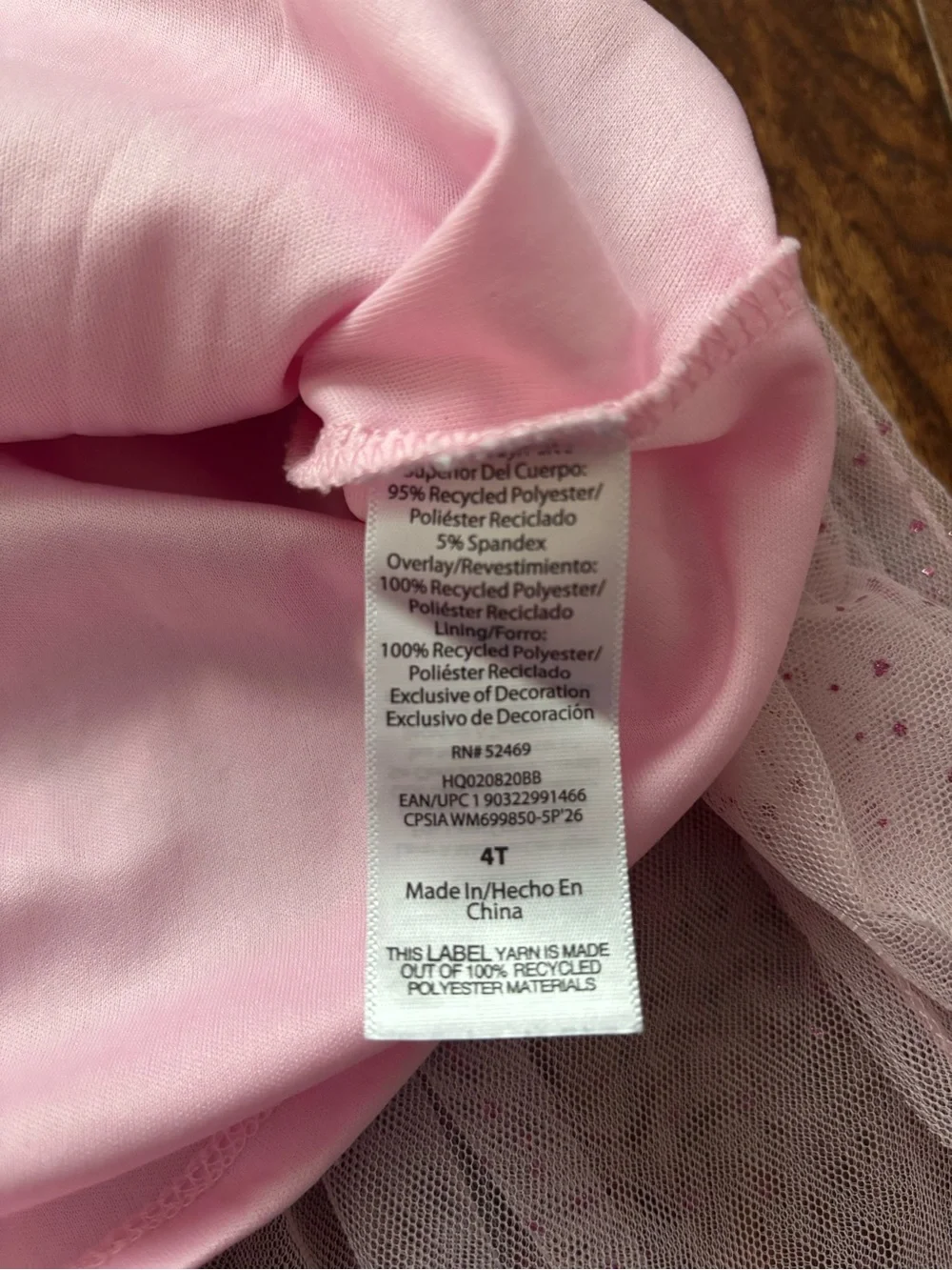 Way To Celebrate 4T Pink Heart Dress Long Sleeve Tutu Toddler Girls